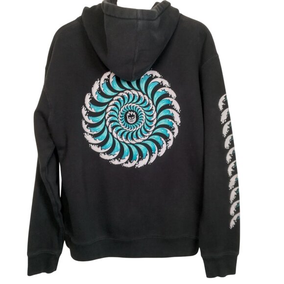Spitfire Other - Spitfire Hooded Sweatshirt Medium Wave Mandala Hoodie Black Skater Surf Surfer